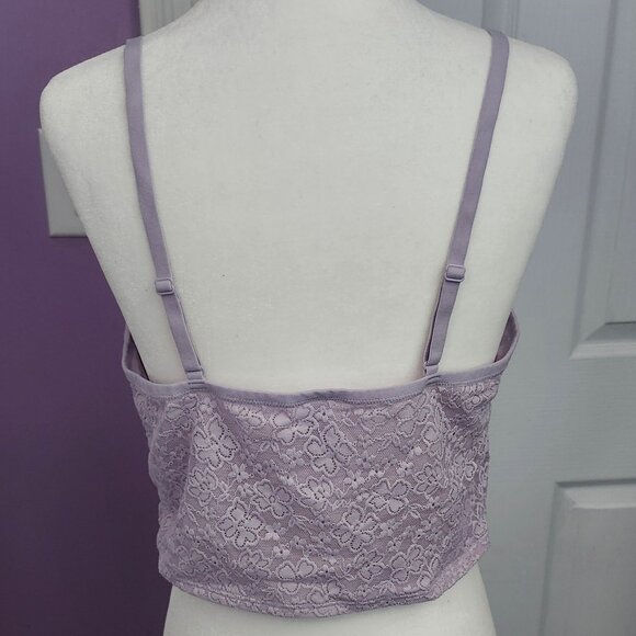 Old Navy Purple Lace Crop Tank Top - Picture 3 of 9